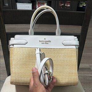 kate spade White and Tan Satchel